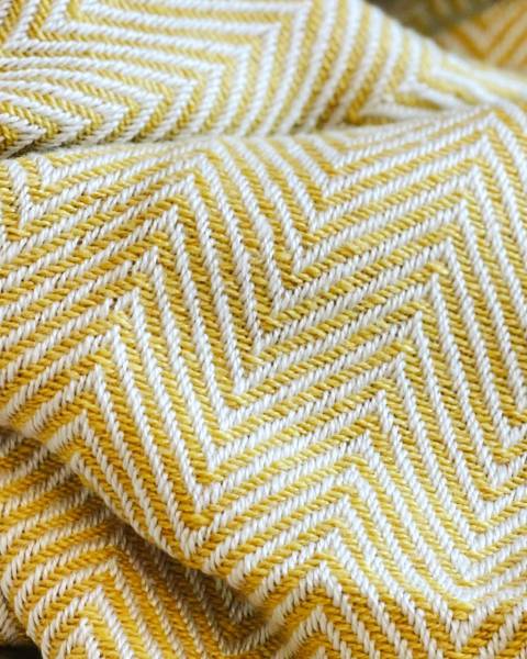 Decke Mustard Herringbone 140 cm x 200 cm