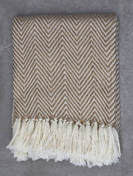 Decke Beige Herringbone 127cm x152cm